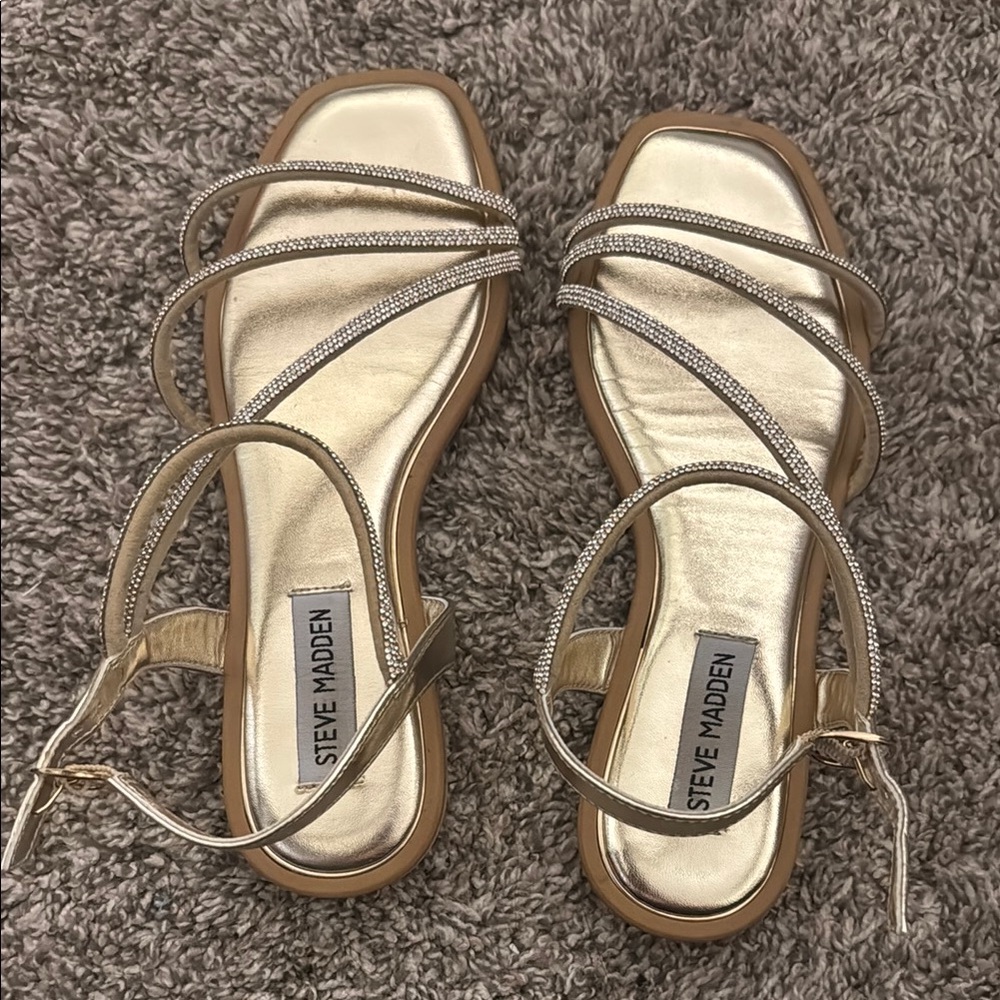 Steve Madden Gold Strappy Sandals